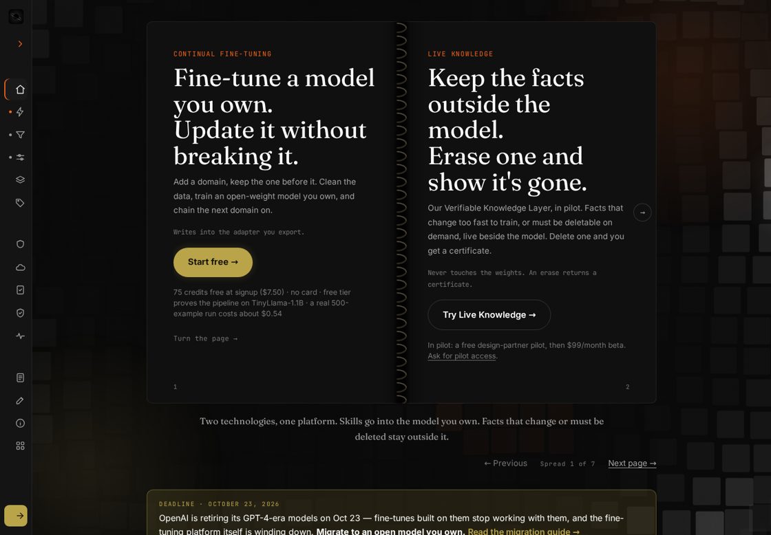 ModelBrew homepage, first screen