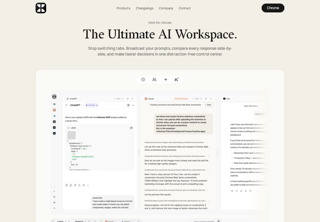 FourLine homepage, first screen