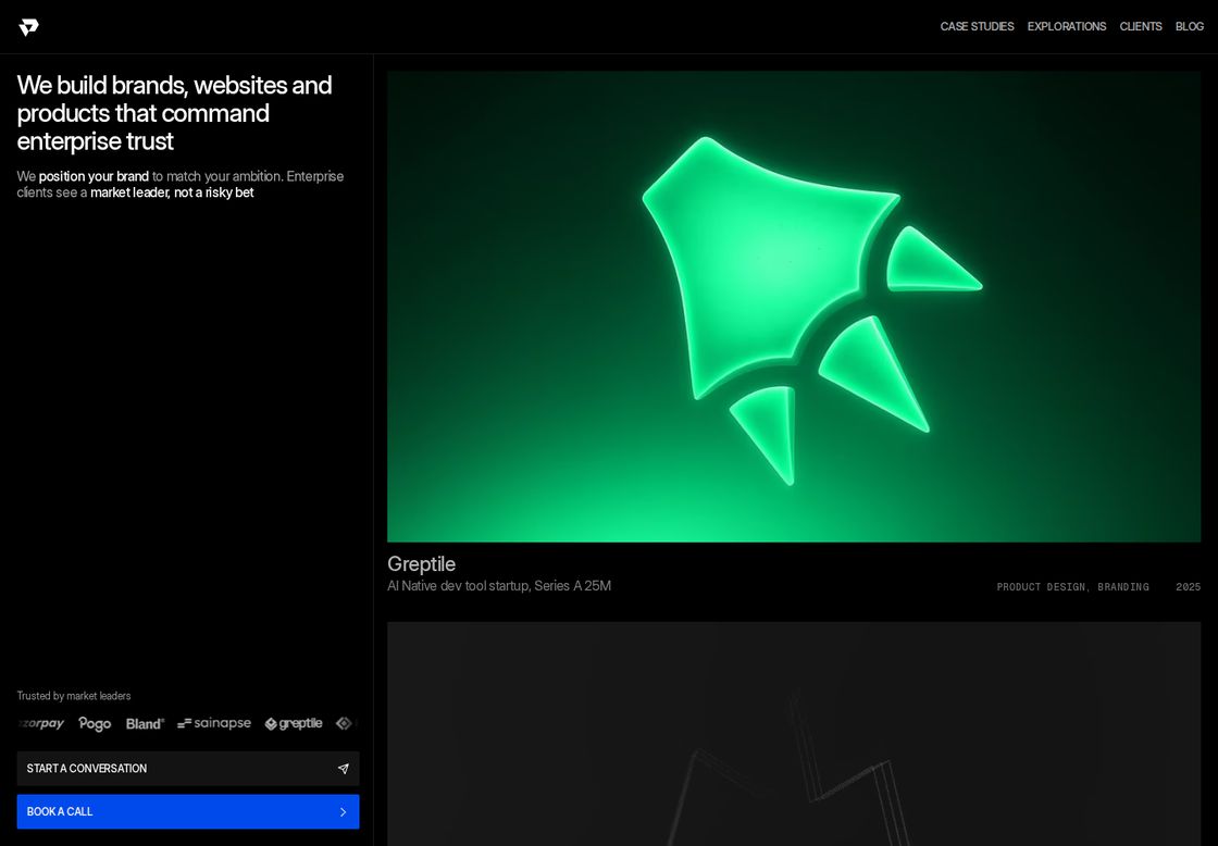 Pixelup Labs homepage, first screen