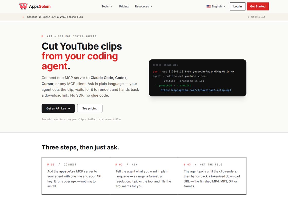 AppsGolem homepage, first screen