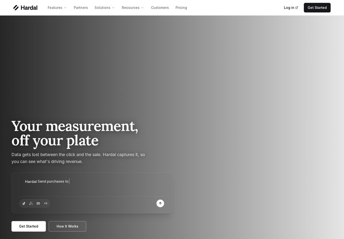 Hardal homepage, first screen