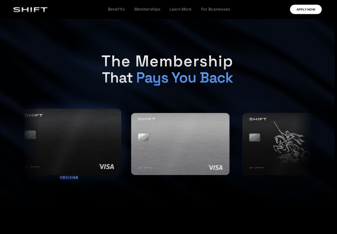 Shift homepage, first screen