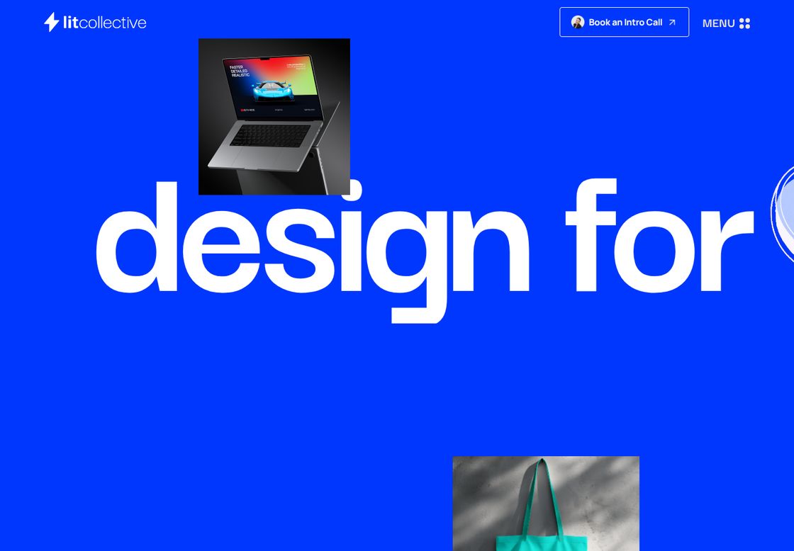 LIT Collective homepage, first screen