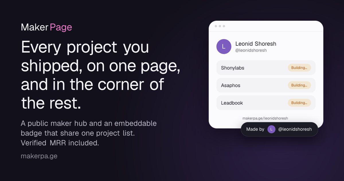 Maker Page Open Graph preview