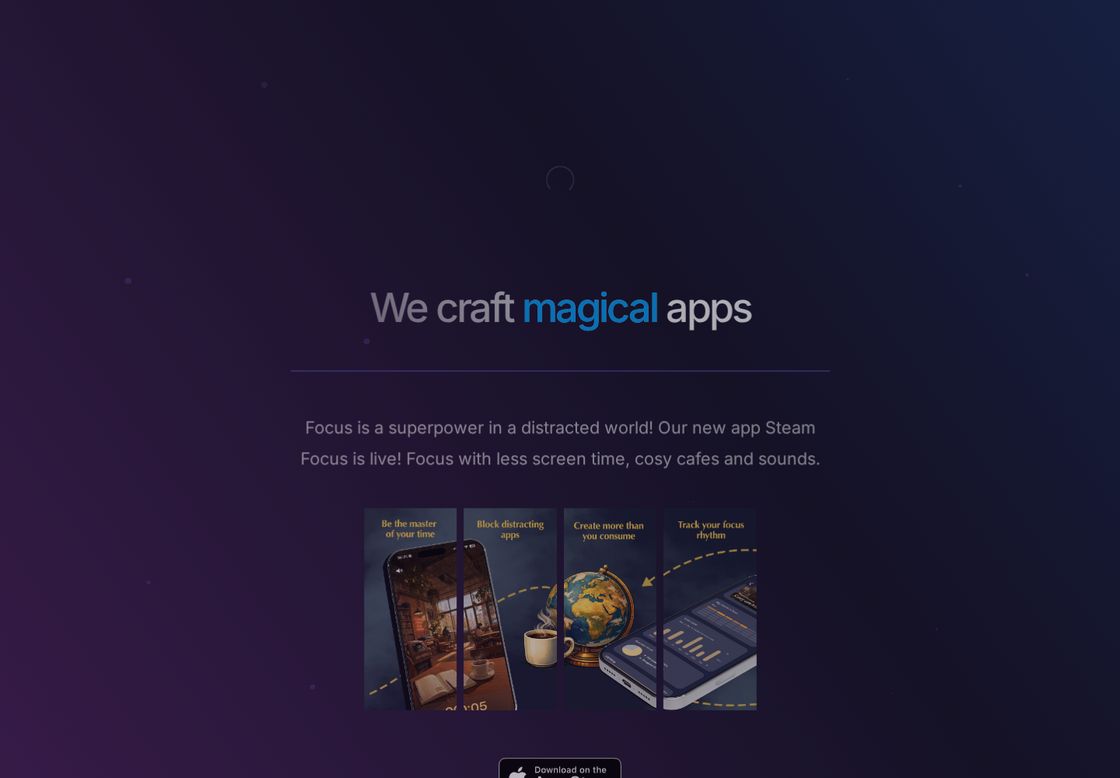 Robot Dreams homepage, first screen