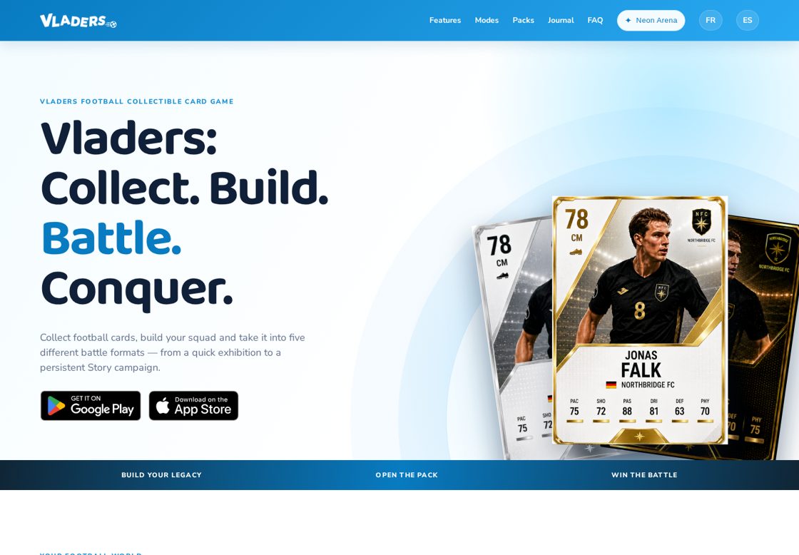 Vladers homepage, first screen