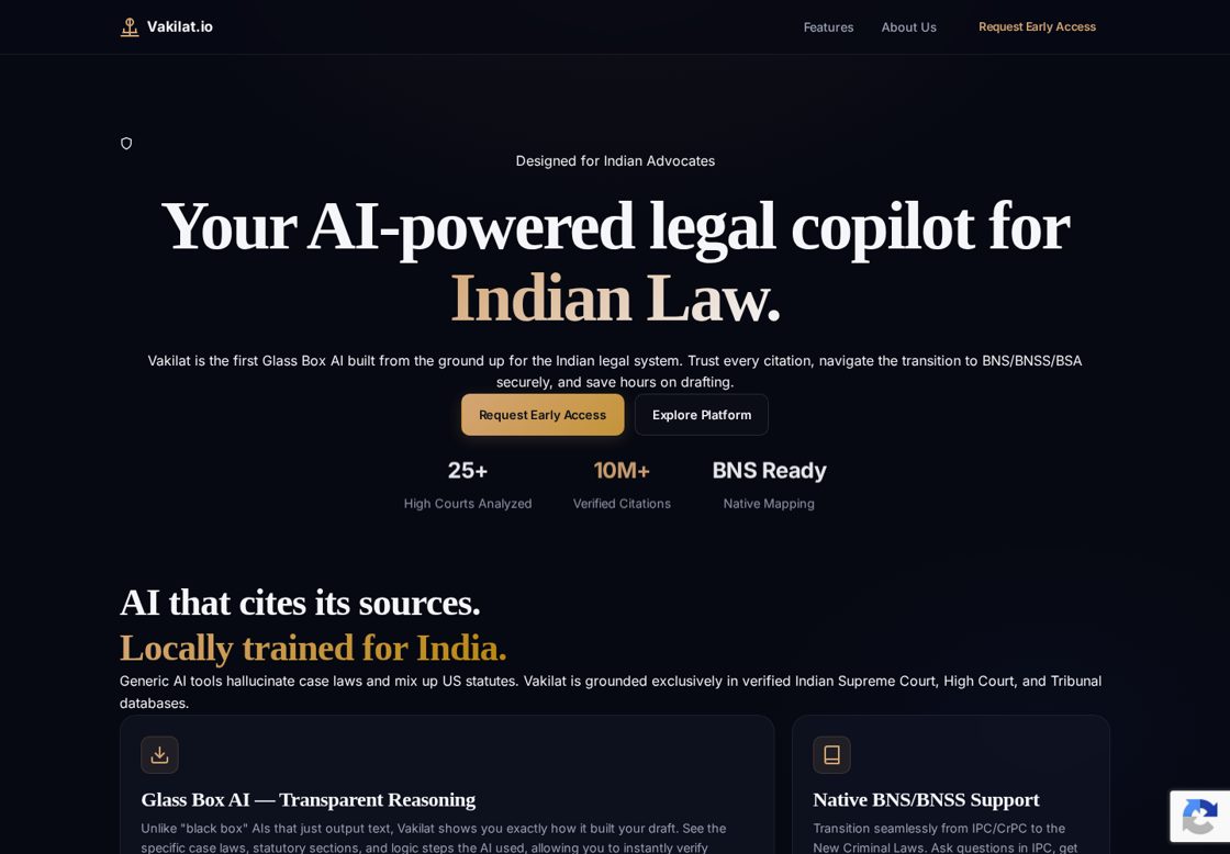 Vakilat homepage, first screen