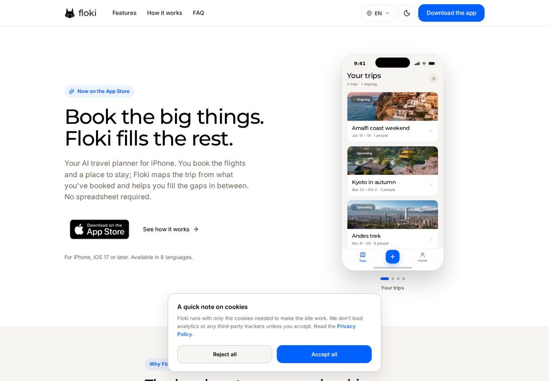 Floki homepage, first screen