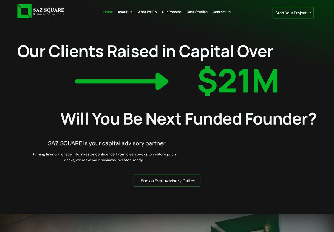 SazSquare homepage, first screen