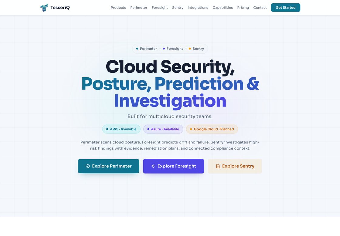 TesseriQ homepage, first screen