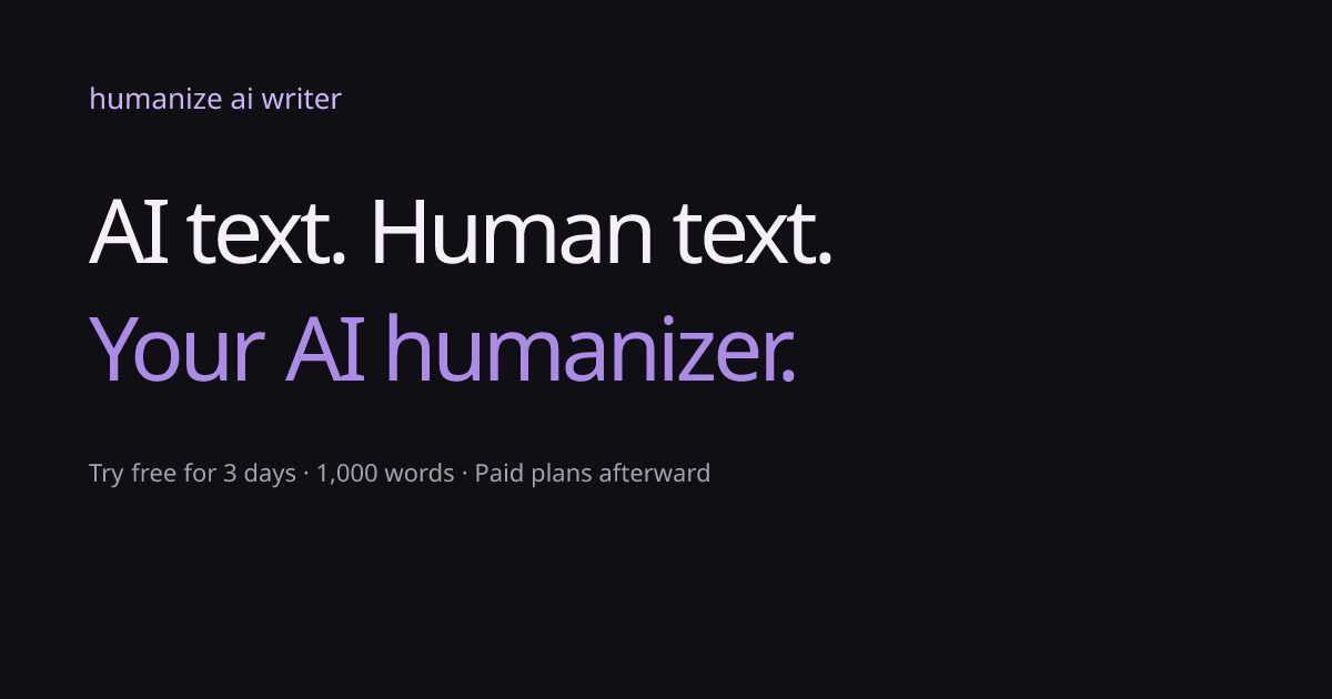 Humanize AI Writer Open Graph preview