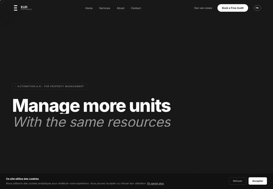 ELID Partners homepage, first screen