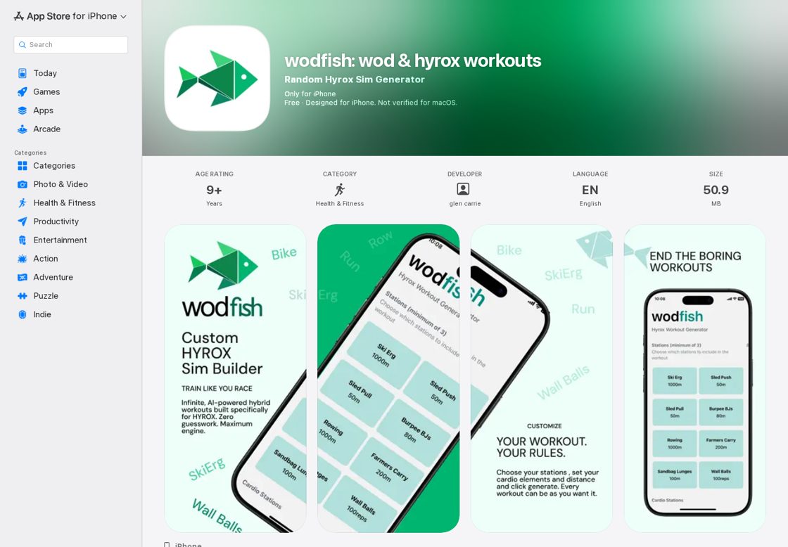 Wodfish homepage, first screen