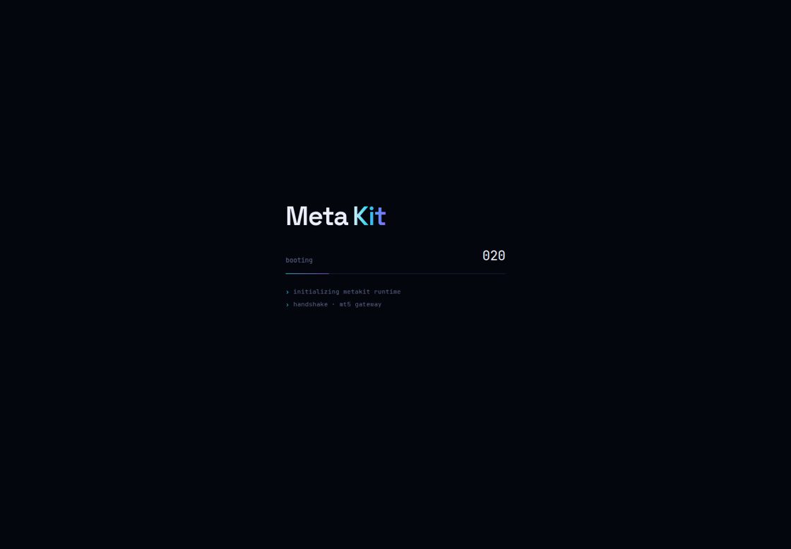 MetaKit homepage, first screen