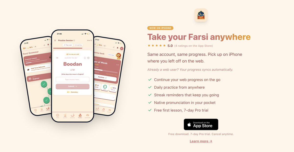 Learn Farsi Open Graph preview