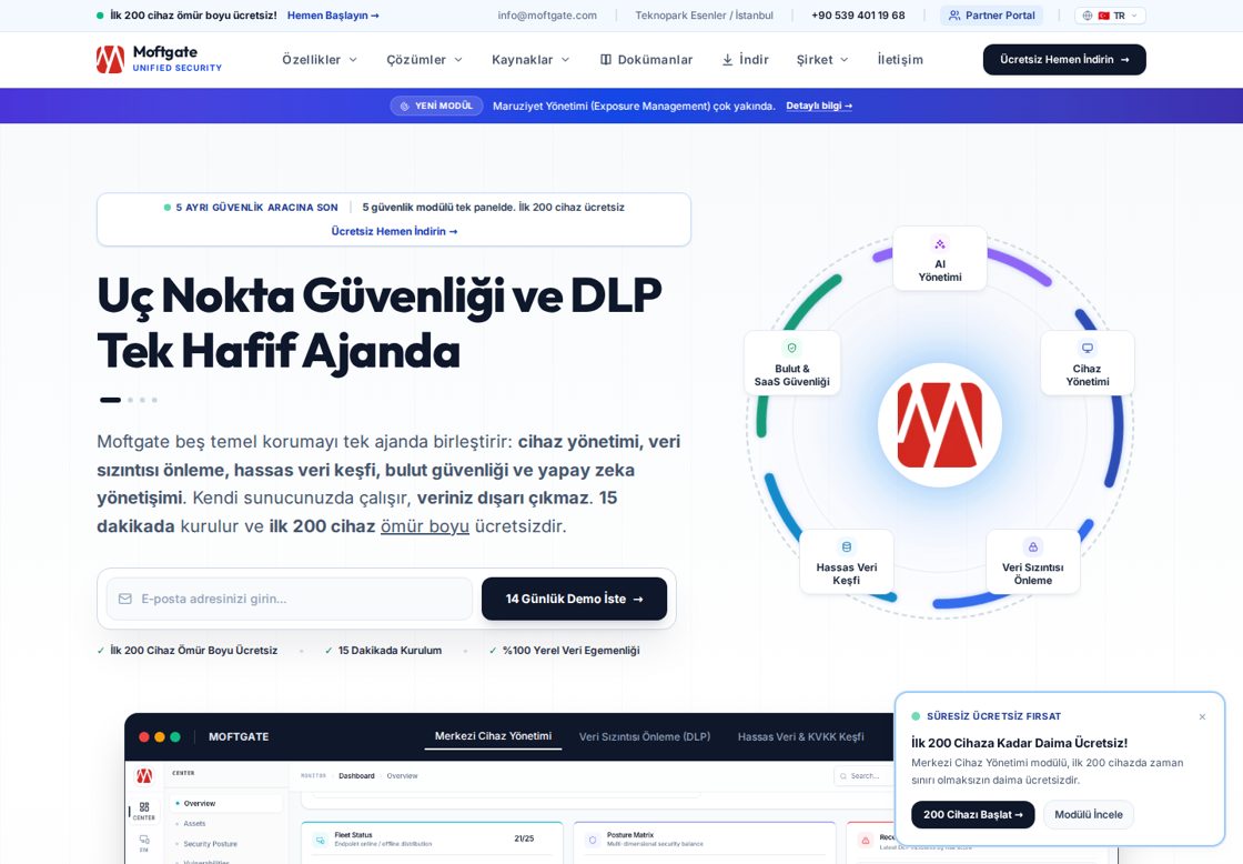 Moftgate homepage, first screen
