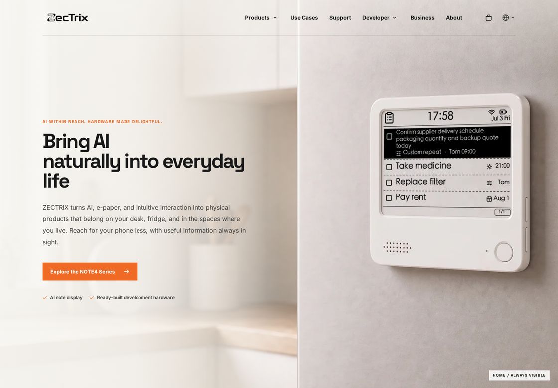 ZecTrix Lab homepage, first screen