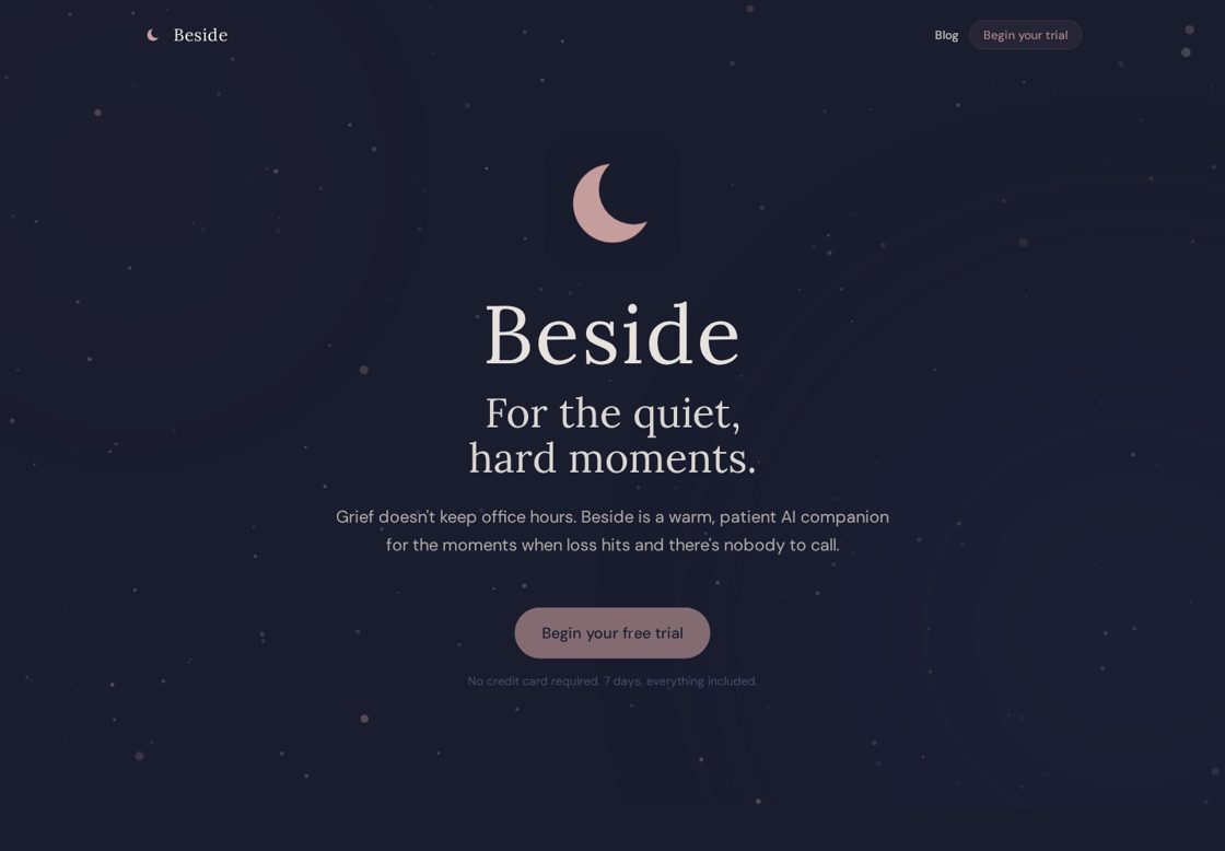 Beside homepage, first screen