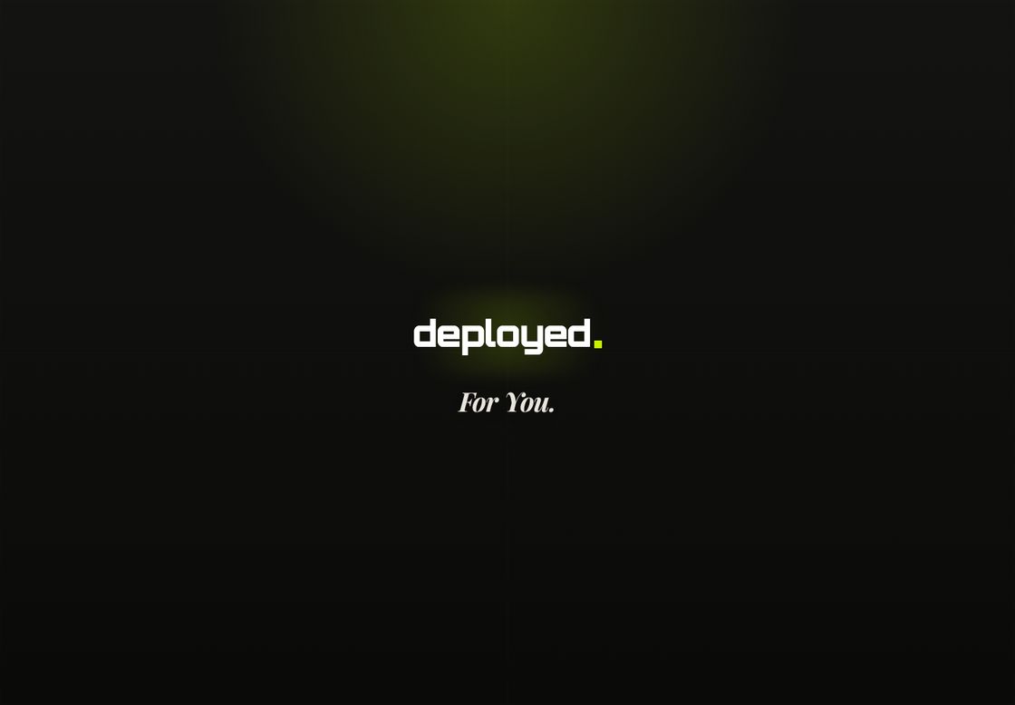 Deployed homepage, first screen