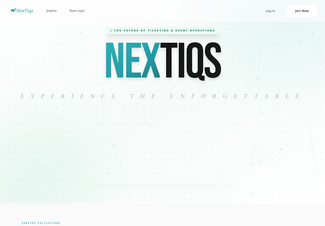 NextIQS homepage, first screen