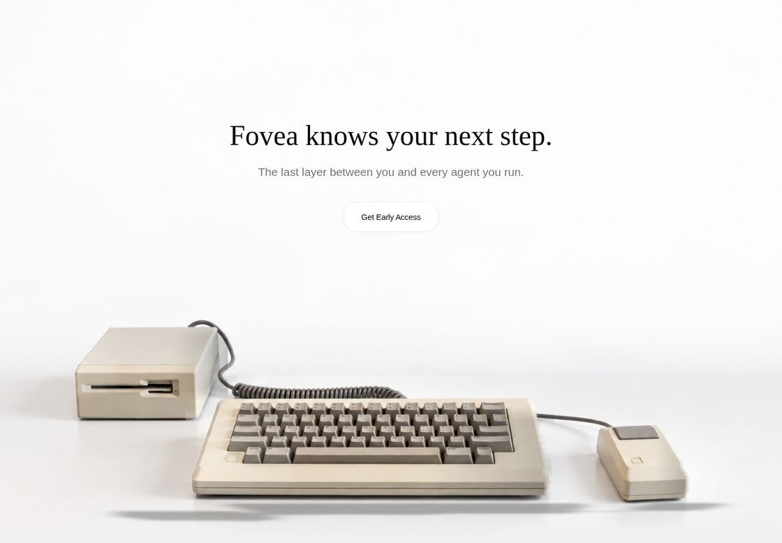 Fovea homepage, first screen