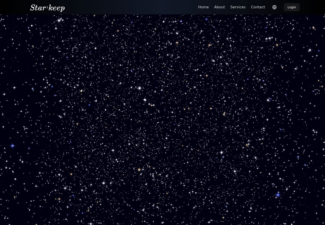Star-Keep homepage, first screen