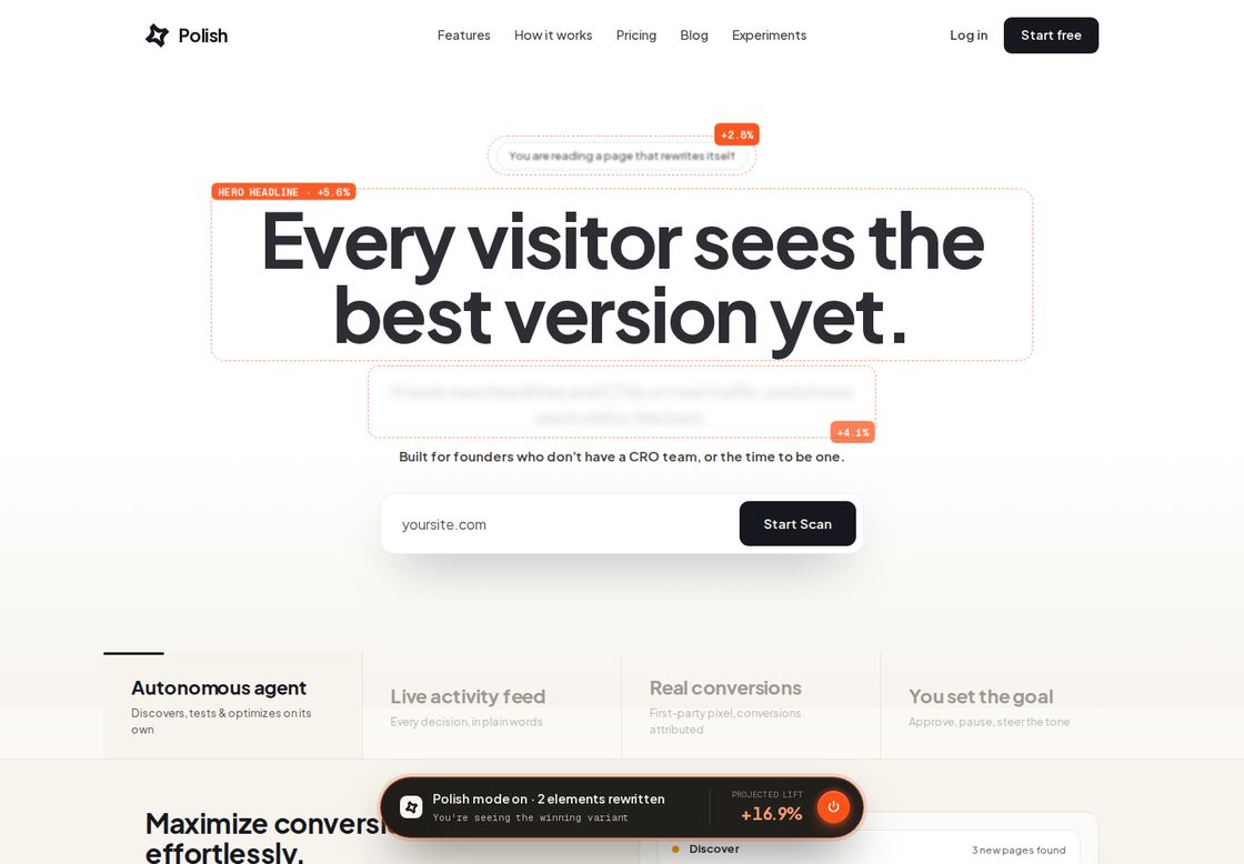 Polish homepage, first screen