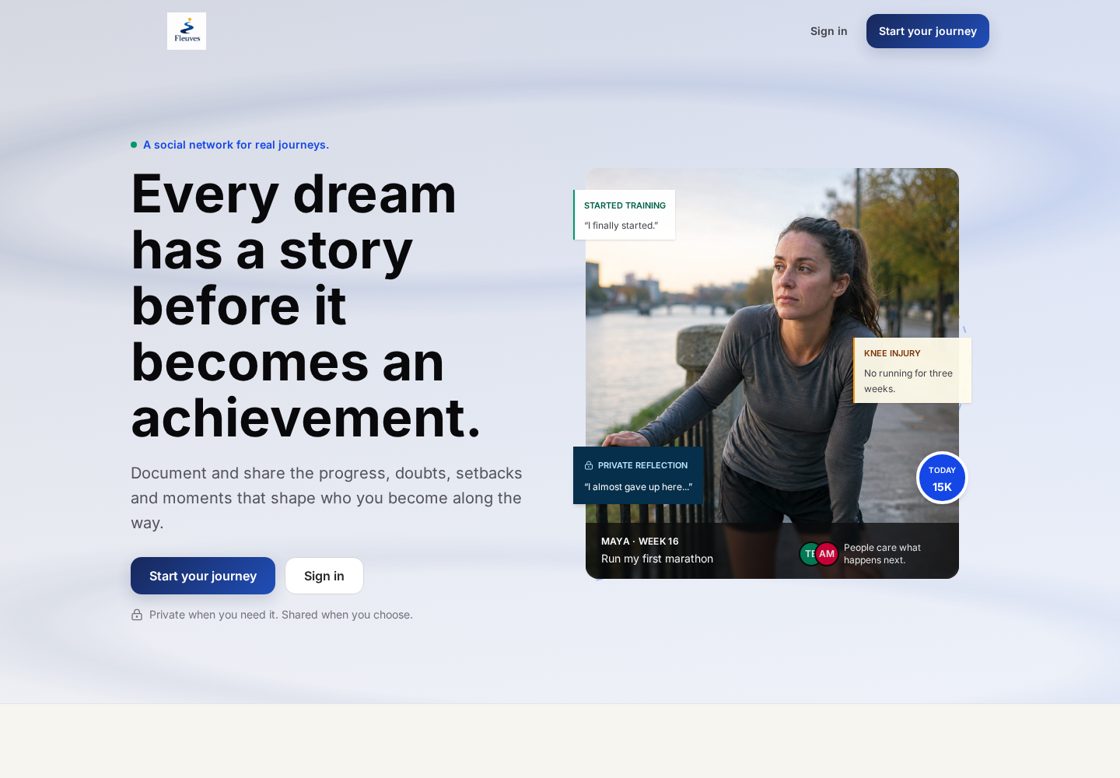 Fleuves homepage, first screen